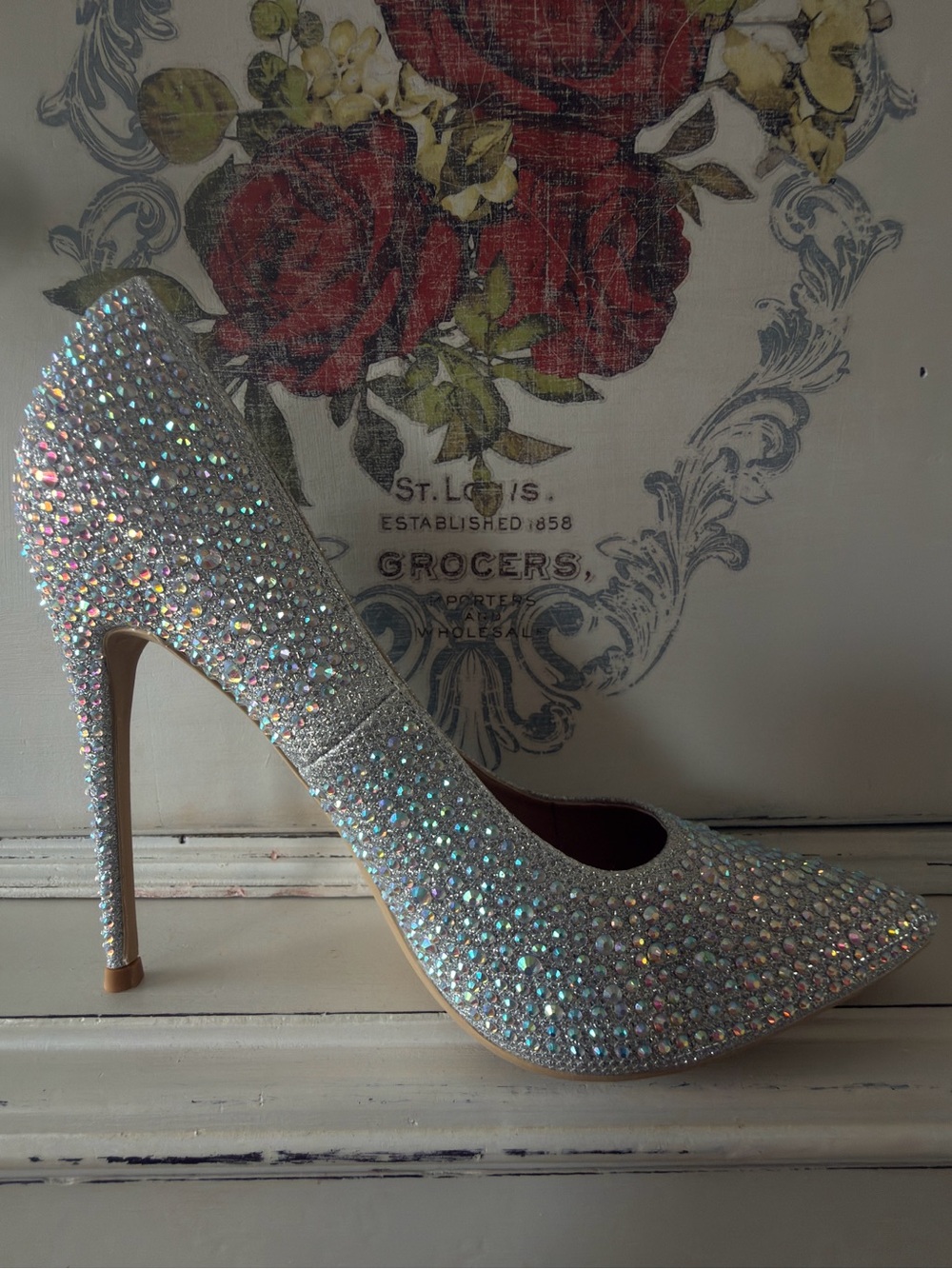 Sparkling Crystal Silver Stiletto Pump - Women's Dress Heel